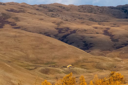 The altai mountains. The landscape of nature on the Altai mountains and in the gorges between the mountains.