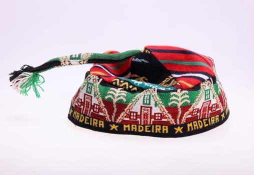 Ochojno, Poland - Februar 2, 2024: traditional colorful hat from Madeira