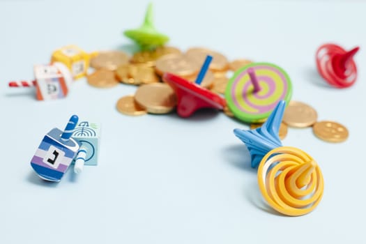 close up hanukkah collection dreidel