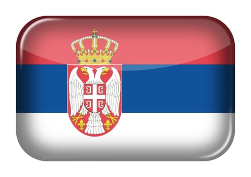 A Serbia web icon rectangle button with clipping path 3d illustration