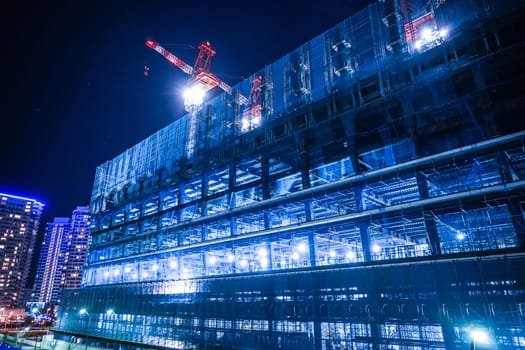 Construction site of the Yokohama Minato Mirai of office buildings (12 May 2018). Shooting Location: Yokohama-city kanagawa prefecture