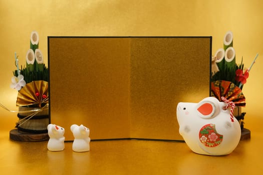 Rat year New Years card material (New Years card materials and New Year material). Shooting Location: Yokohama-city kanagawa prefecture