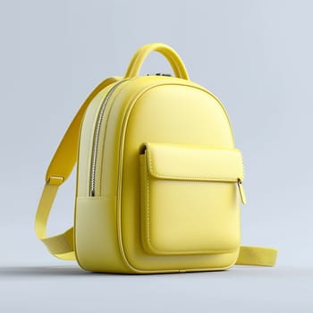 This vibrant yellow backpack features a sleek design with a front pocket and adjustable straps, perfect for carrying essentials while showcasing a trendy, youthful aesthetic.