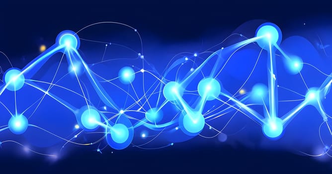flowing neural network, with glowing nodes connecting and disconnecting in a smooth and rhythmic pattern