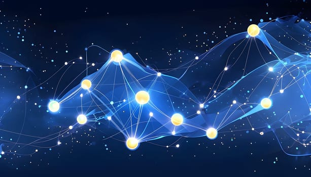 flowing neural network, with glowing nodes connecting and disconnecting in a smooth and rhythmic pattern