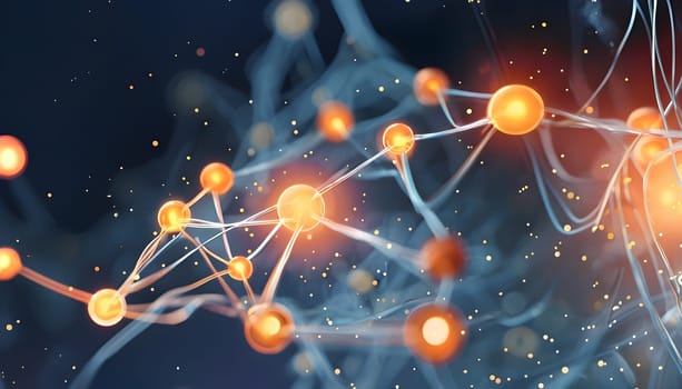 flowing neural network, with glowing nodes connecting and disconnecting in a smooth and rhythmic pattern