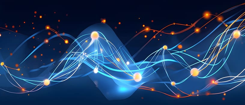 flowing neural network, with glowing nodes connecting and disconnecting in a smooth and rhythmic pattern