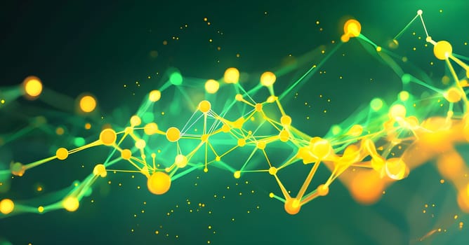 flowing neural network, with glowing nodes connecting and disconnecting in a smooth and rhythmic pattern