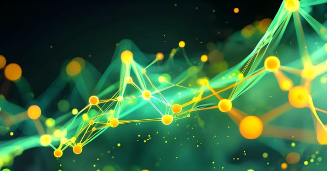 flowing neural network, with glowing nodes connecting and disconnecting in a smooth and rhythmic pattern