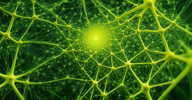 flowing neural network, with glowing nodes connecting and disconnecting in a smooth and rhythmic pattern