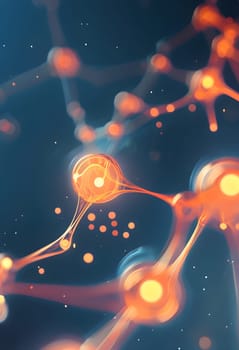 flowing neural network, with glowing nodes connecting and disconnecting in a smooth and rhythmic pattern