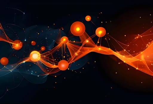 flowing neural network, with glowing nodes connecting and disconnecting in a smooth and rhythmic pattern
