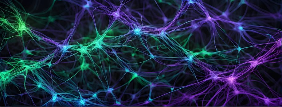 flowing neural network, with glowing nodes connecting and disconnecting in a smooth and rhythmic pattern