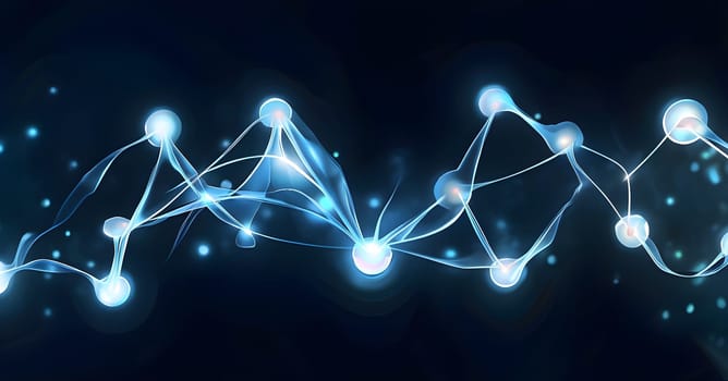 flowing neural network, with glowing nodes connecting and disconnecting in a smooth and rhythmic pattern