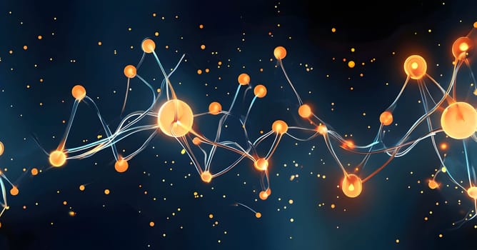flowing neural network, with glowing nodes connecting and disconnecting in a smooth and rhythmic pattern