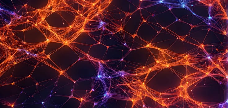 flowing neural network, with glowing nodes connecting and disconnecting in a smooth and rhythmic pattern