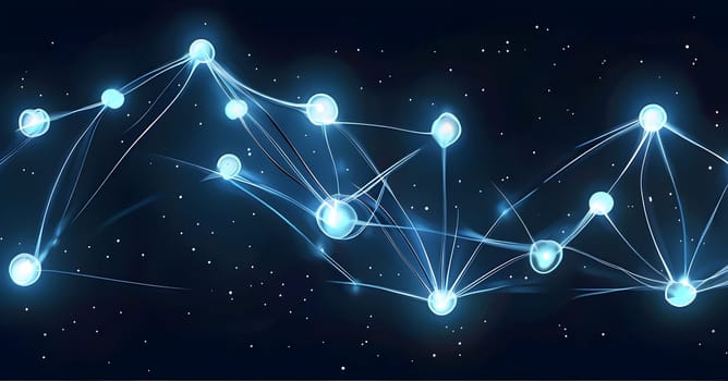 flowing neural network, with glowing nodes connecting and disconnecting in a smooth and rhythmic pattern