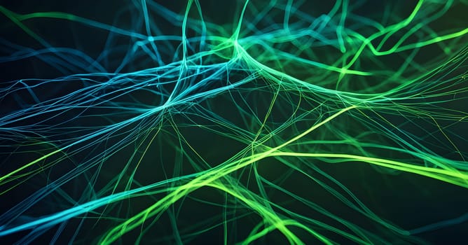 flowing neural network, with glowing nodes connecting and disconnecting in a smooth and rhythmic pattern