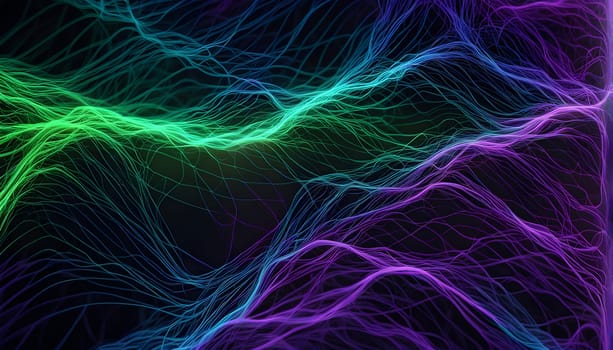 flowing neural network, with glowing nodes connecting and disconnecting in a smooth and rhythmic pattern