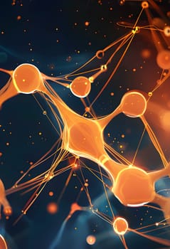 flowing neural network, with glowing nodes connecting and disconnecting in a smooth and rhythmic pattern