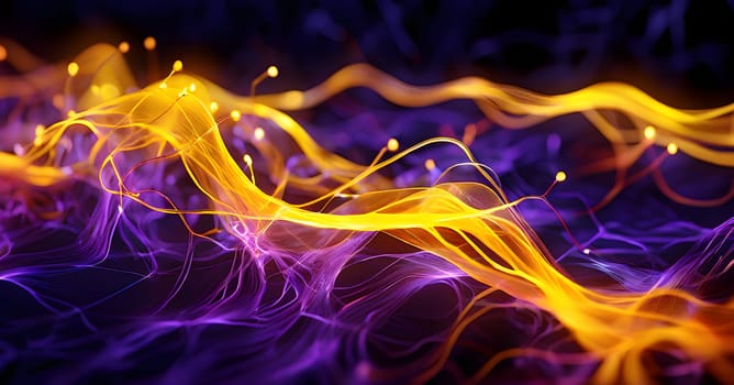 flowing neural network, with glowing nodes connecting and disconnecting in a smooth and rhythmic pattern