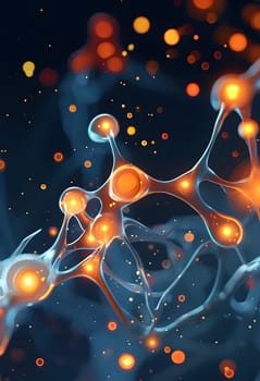 flowing neural network, with glowing nodes connecting and disconnecting in a smooth and rhythmic pattern