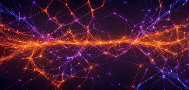 flowing neural network, with glowing nodes connecting and disconnecting in a smooth and rhythmic pattern