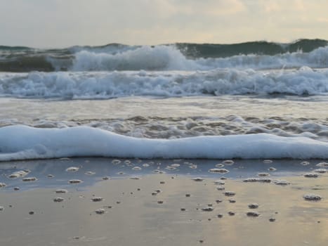 summer beach vacation waves sea water salty huge foam