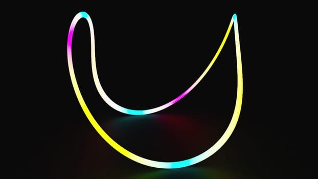 Neon gradient glowing spline. Computer generated