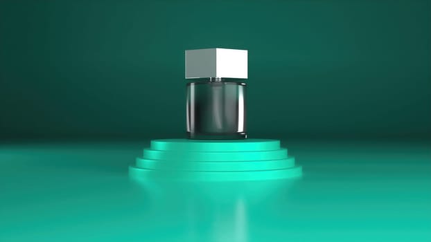 Perfume bottle on a pedestal. Computer generated