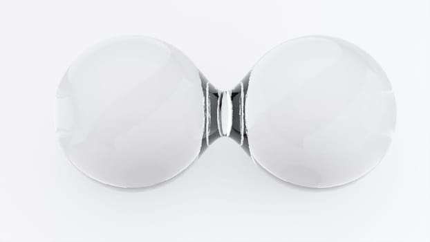 Glass metaballs on white background. Computer generated