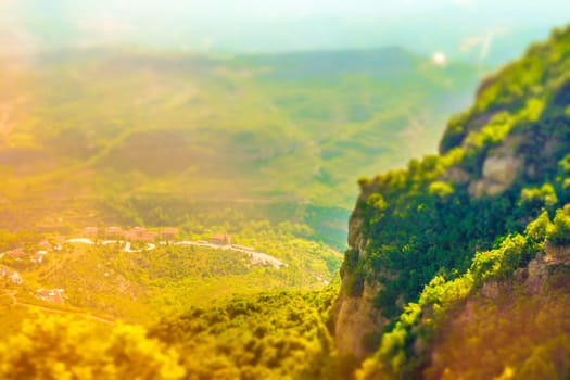 View from Monsalat Mountaineering Railway. Shooting Location: Spain, Barcelona