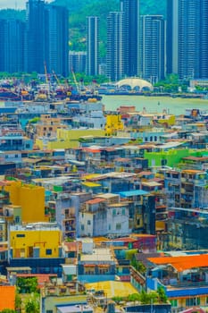 Macao cityscape and residential area. Shooting Location: Macao Special Administration