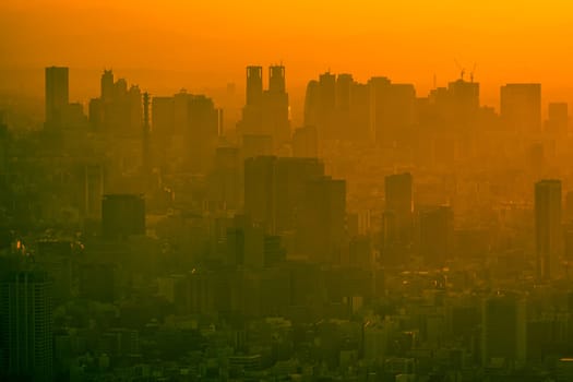 Shinjuku Fukutoshin and twilight images. Shooting Location: Shinjuku-ku, Tokyo