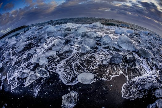 Yorkels Aur Roon Glacier Lake. Shooting Location: Iceland