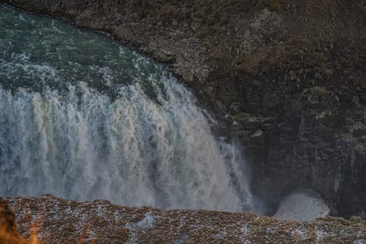 Gotorphoss waterfall and morning ray. Shooting Location: Iceland