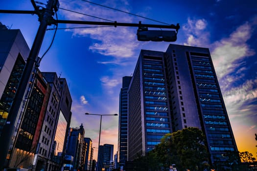 cityscape at dusk. Shooting Location: Minato Ward, Tokyo