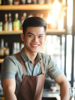 Smiling Bartender Professional Barkeeper Man Male Bar Worker