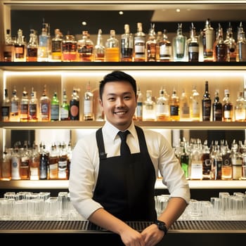 Smiling Bartender Professional Barkeeper Man Male Bar Worker