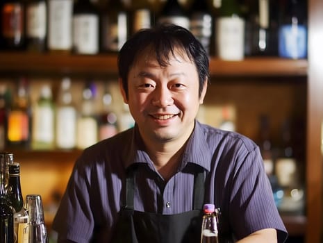 Smiling Bartender Professional Barkeeper Man Male Bar Worker