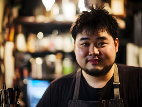 Smiling Bartender Professional Barkeeper Man Male Bar Worker