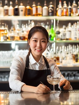 Smiling Bartender Professional Nightlife Barkeeper Woman Female Bar Worker