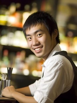 Smiling Bartender Professional Barkeeper Man Male Bar Worker