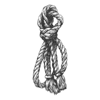 A Hand-Drawn Illustration of a Rope Knot