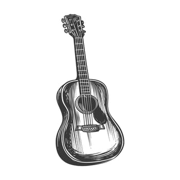 A Hand-Drawn Illustration of an Acoustic Guitar