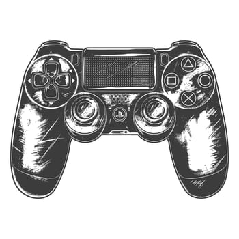A Hand Drawn Illustration of a Grungy PlayStation 4 Controller