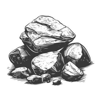 A Hand-Drawn Illustration of a Pile of Rocks