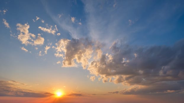 Beautiful dramatic scenic sunset sky background