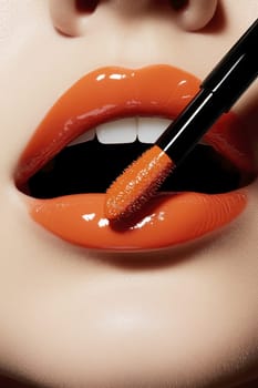 Fashionable types of lipsticks,red, black, pink and maroon. AI generative.