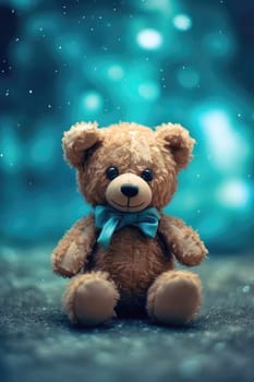 Birthday card with a cute stuffed animal toy - Teddy bear - AI generated